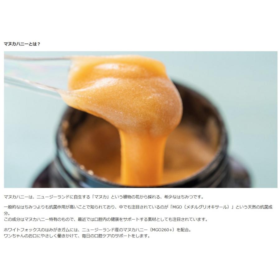 最短賞味2027.5・ホワイトフォックス マヌカハニーのはみがきガム 10本 犬用おやつwf72506正規品 | white fox | 01