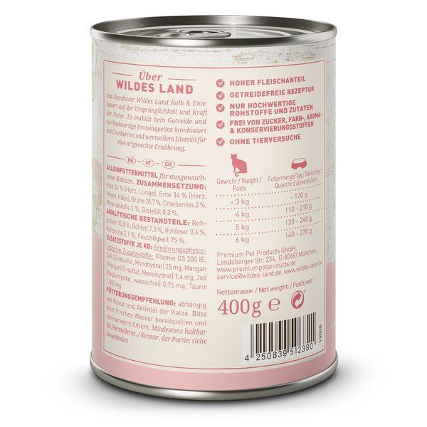 最短賞味2027.4・ワイルドランド 仔牛＆ダック クランベリー入り 400g缶wl12380成猫用総合栄養食/穀物不使用 ※在庫限り終売 |  | 01