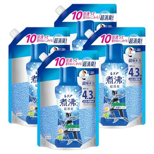 レノア 煮沸レベル消臭 抗菌ビーズ SPORTS クールリフレッシュ&amp;シトラス 詰め替え 1810mL×4袋 [大容量] [ケース品] 柔軟剤と（Yahoo!・NACIO LIFE）