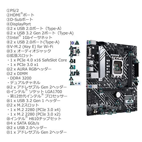 売り出し最激安 ASUS INTEL 第12世代 CPU ( LGA1700 ) 対応 H610 チップセット mic-ATX マザーボード PRIME H61
