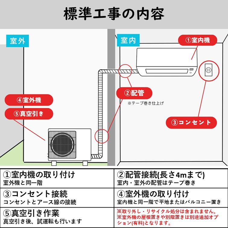 日立 エアコン RAS-AJ22R-W RASAJ22RW 据え付け 工事セット 6畳 日立 エアコン RAS-AJ22R-W RASAJ22RW 据え付け 工事セット 6畳