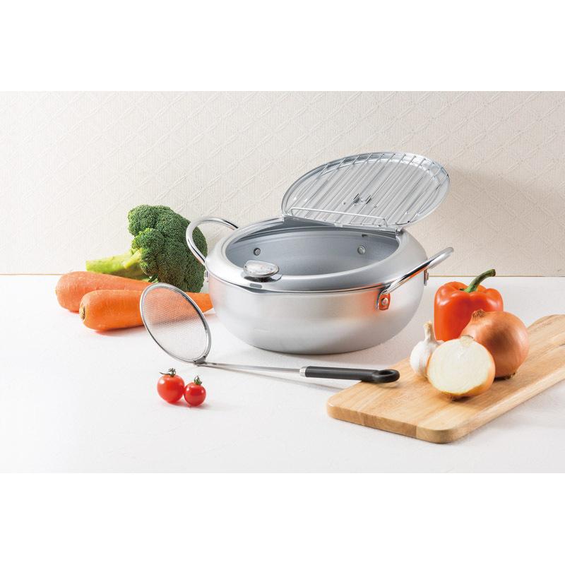 味楽亭2 フタ付天ぷら鍋24cm カス揚げ付 日本製 アルミ製 Loimh K ギフトショップナコレyahoo 店 通販 Yahoo ショッピング