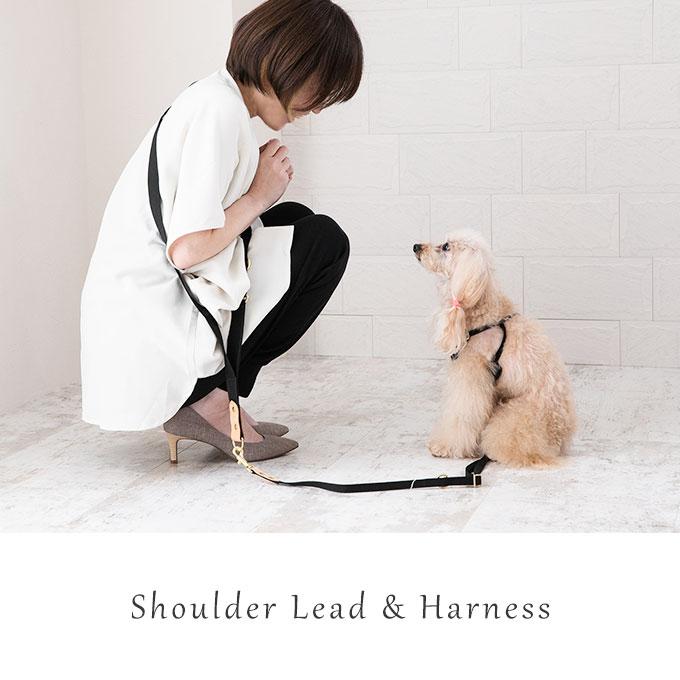 日本製 犬 犬用 ショルダーリード ハーネス セット シンプル 上品
