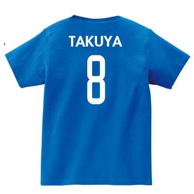ミディアムブルーのTシャツで横浜マリノスを応援 (300-marinosa