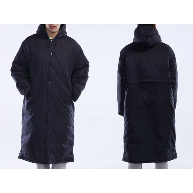 PENALTY ブラック ベンチコート サイズ0 中央学院高校 番号入り ロング中綿ベンチコート ネーム2段プリント+ワンポイントプリント