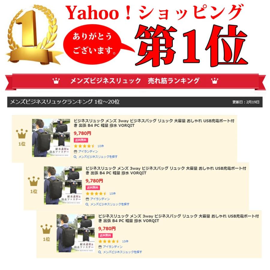 Yahooランキング一位獲得 ビジネスリュック メンズ 3way ビジネスバッグ 大容量 防水 Usb充電ポート付き 通勤 通学 リュック リュックサック Vorqit Lm 6mms V6te アイランディンyahoo 店 通販 Yahoo ショッピング