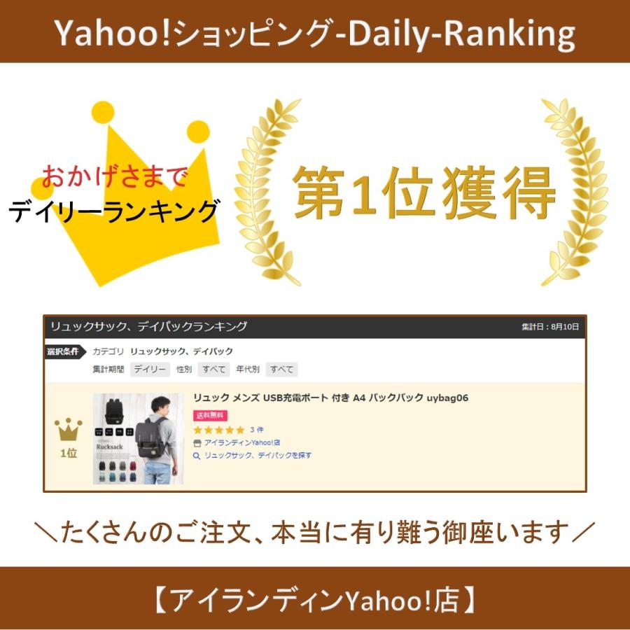 Yahooランキング1位獲得 リュック メンズ Usb充電ポート付き リュックサック デイバッグ デイバック デイパック バックパック Uybag06 Nt Uybag06 アイランディンyahoo 店 通販 Yahoo ショッピング