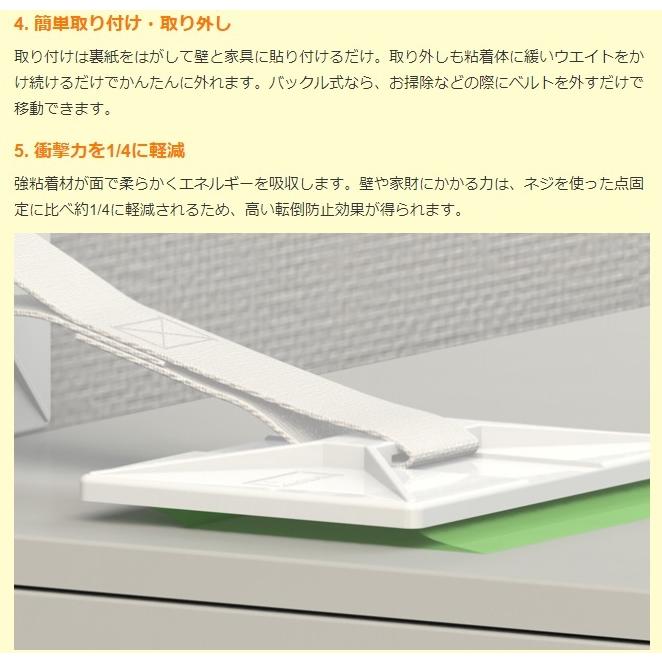 地震での家具・家電の転倒を防止！ 震災対策 【 ガムロック MB 】（一般家具用サイズ） 送料無料 （2個セット）｜nactasukaru-yafuu｜05