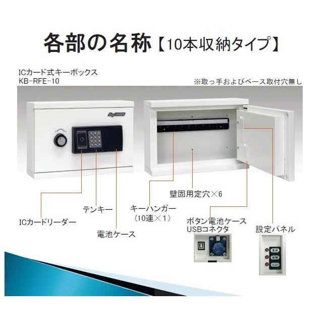 キーボックス KB-RFE-10 ICカード式（履歴ソフト別売） 日本アイ・エス・ケイ KingCROWN 【代引不可】車上渡し｜nadeshico｜02