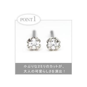 セカンドピアス　純チタンピアス　CZダイアモンド２ミリの画像
