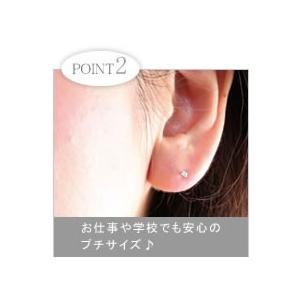 セカンドピアス　純チタンピアス　CZダイアモンド２ミリの画像