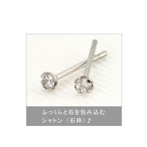 セカンドピアス　純チタンピアス　CZダイアモンド２ミリの画像