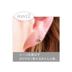 セカンドピアス　純チタンピアス　CZエメラルド3ミリの画像