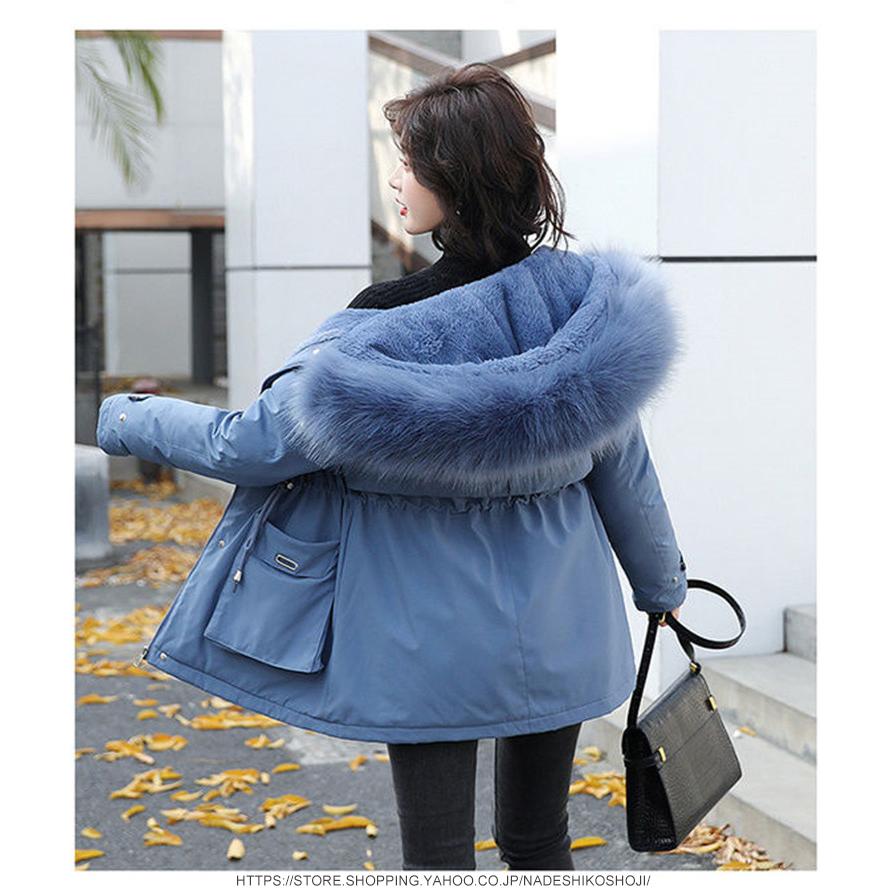 レディース モッズコート 裏起毛 毛皮コート ファーコート ボアコート