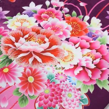 振袖 レンタル セット 20点フルセット「紫地にピンクぼかし刺繍 振袖 レンタル セット 20点フルセット「紫地にピンクぼかし刺繍
