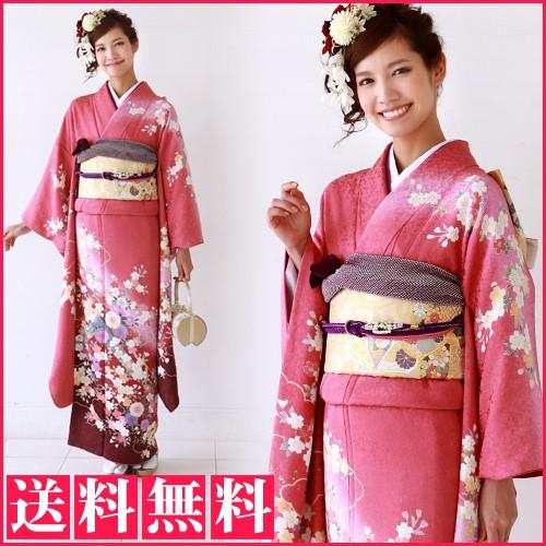 【レンタル】【最大20日間】 振袖 レンタル 成人式 20点フルセット 「ピンク 赤 桜 撫子」 着物　結婚式 貸衣装 振袖レンタル 成人式20点フルセット 「ピンク 赤 桜 撫子」成人式から