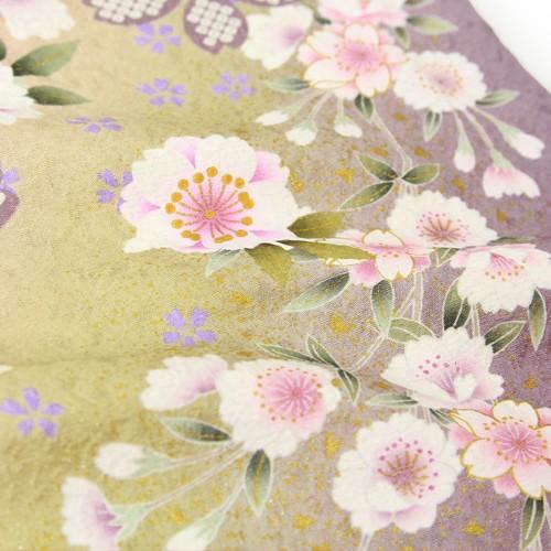 振袖レンタル 成人式20点フルセット 「クリーム色 桜 鹿の子 雪輪