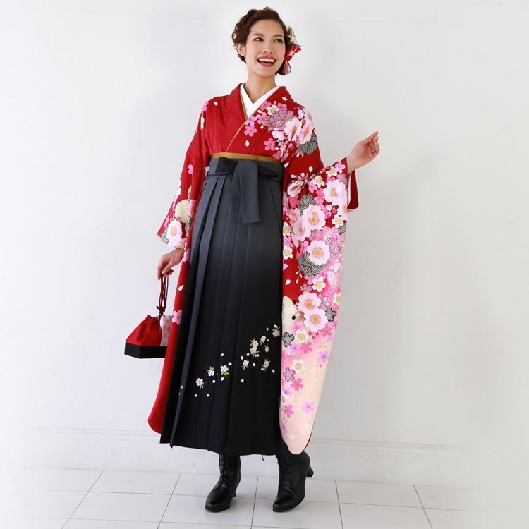 卒業式 袴 レンタル 女 卒業式袴セット 正絹 振袖 着物＆袴 フルセット