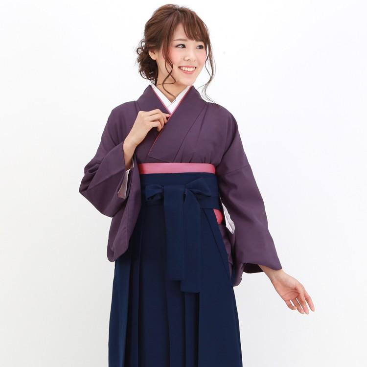 卒業式 袴 レンタル 「紫の色無地」 女 袴セット 教員 卒業式袴セット