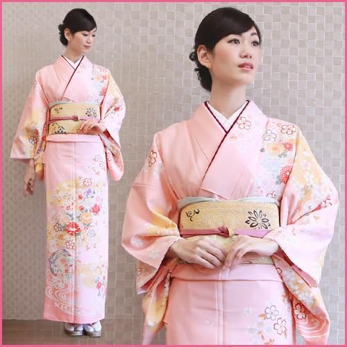 訪問着 レンタル １９点フルコーディネートレンタルセット 着物 結婚式 入学式  安い 「ピンク地に金彩花紋様と流水」 訪問着19点フルコーディネートレンタルセット ネットレンタル 往復
