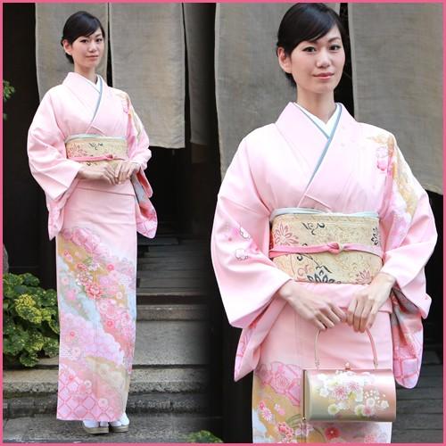 訪問着 レンタル 19点フルコーディネートレンタルセット「ピンク地に花柄と雪輪模様」結婚式 入学式 七五三 訪問着 19点フルコーディネートレンタルセット「ピンク地に花柄と雪輪