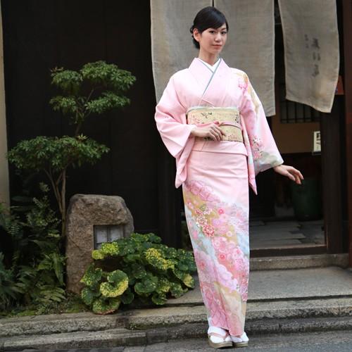訪問着 19点フルコーディネートレンタルセット「ピンク地に花柄と雪輪