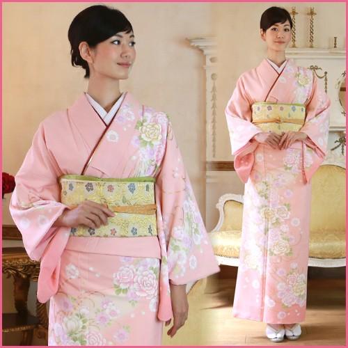 訪問着 レンタル 着物 貸衣装 フルセット ピンク 牡丹 桜No.0209 訪問着 19点フルコーディネートレンタルセット「ピンク地に桜と牡丹