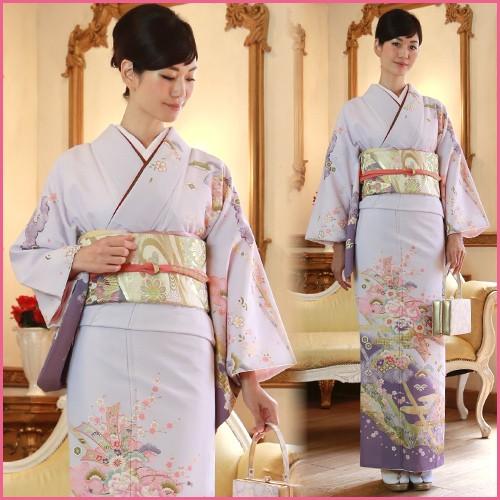 訪問着 レンタル 19点フルコーディネートレンタルセット「薄紫地に雲取りと扇と花」結婚式 入学式 七五三 訪問着 レンタル 19点フルコーディネートレンタルセット「薄紫地に雲