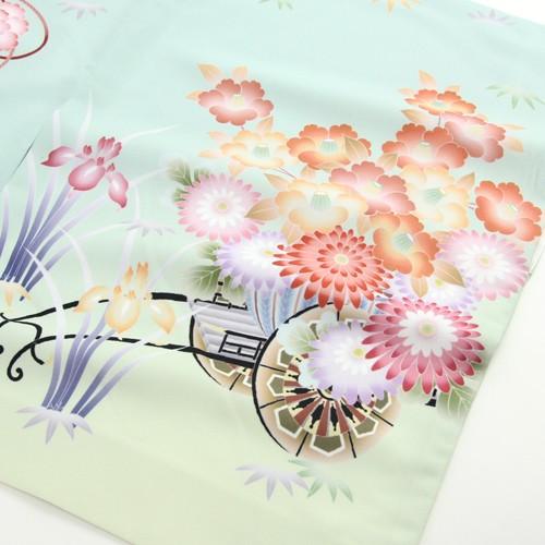 訪問着 19点フルコーディネートレンタルセット「淡い緑色地に花車と