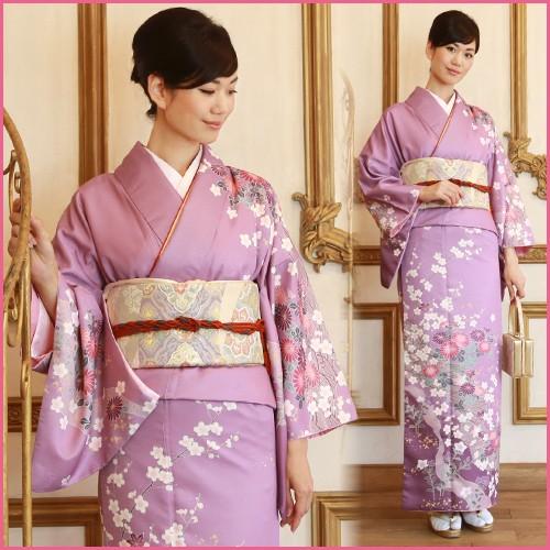 訪問着 レンタル 19点フルコーディネートレンタルセット「紫地に菊 桜 桔梗」結婚式 入学式 七五三 訪問着 19点フルコーディネートレンタルセット「紫地に菊 桜 桔梗