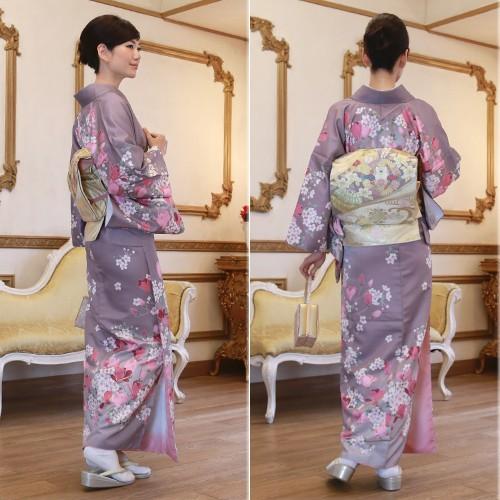 訪問着 19点フルコーディネートレンタルセット「薄紫地に桜」結婚式