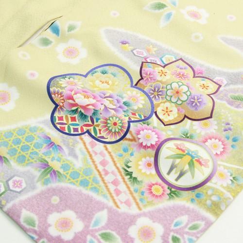 レンタル 訪問着 19点フルコーディネートレンタルセット「黄色地に牡丹