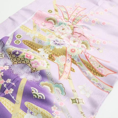 レンタル 訪問着 19点フルコーディネートレンタルセット「紫地に牡丹