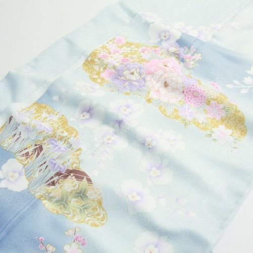 レンタル 訪問着 19点フルコーディネートレンタルセット「水色地に金の