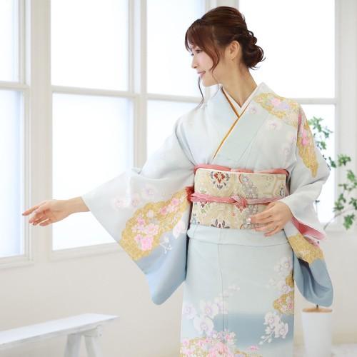 訪問着　フルセット　巻物　飛び出す花々　流水　金彩　金駒　入学式　卒業式　P2 t198-1.jpg