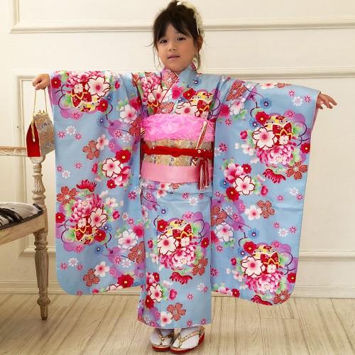 七五三 着物 7歳 レンタルフルセット 四つ身着物23点セットレンタル