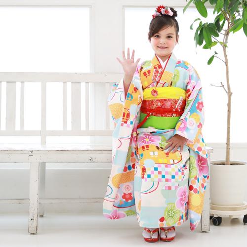 七五三 着物 7歳 レンタルフルセット 四つ身着物23点セットレンタル