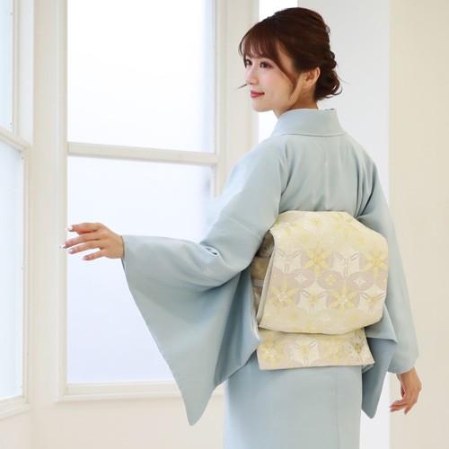 4点セット【色留袖＋袋帯】正絹　色留袖　松梅菊鶴堤にか金箔　比翼無し　一つ紋 4点セット【色留袖＋袋帯】正絹 色留袖 松梅菊鶴堤に