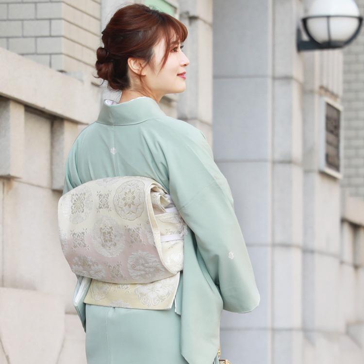 色留袖 レンタル 結婚式 19点フルコーディネートセット 薄緑 : 和