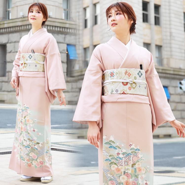 色留袖 レンタル 結婚式 色留袖 19点フルコーディネートセット ピンク 色留袖 レンタル 結婚式 色留袖19点フルコーディネートセット ピンク