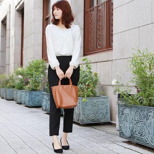 ジョーゼット裏起毛付きラインストーンブラウス 白 フォーマル スーツ