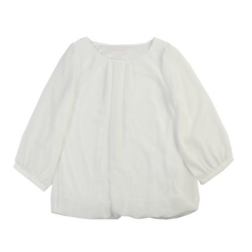 シフォン胸元タック裾バルーン7分袖ブラウス レディース シフォン胸元タック裾バルーン7分袖ブラウス レディース