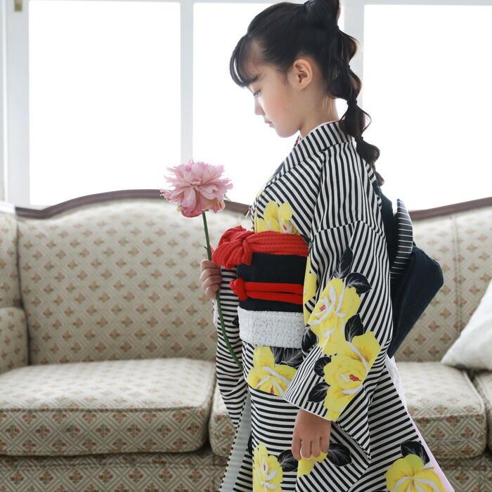 七五三　7歳女の子着物　花柄 黒地 楽天市場】【レンタル】753 七五三 着物 7歳 フルセット 女の子