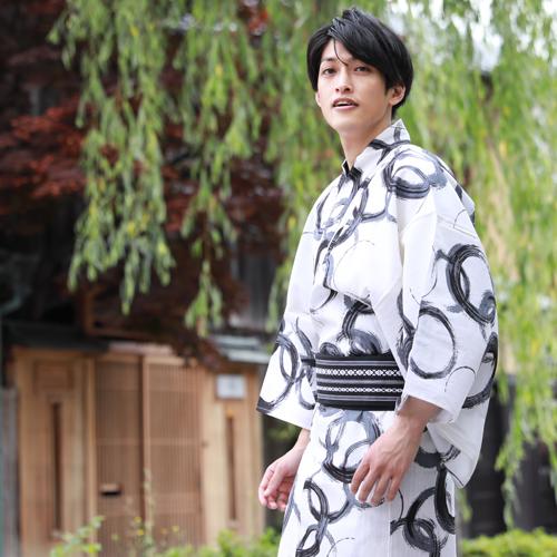 浴衣 メンズ セット 男物高級綿浴衣3点セット 白地に筆丸 父の日ギフト 財布 男性 男 レトロ 大人 高級綿浴衣 角帯 下駄 M L Ll 113 Mens 033 なでしこ 通販 Yahoo ショッピング