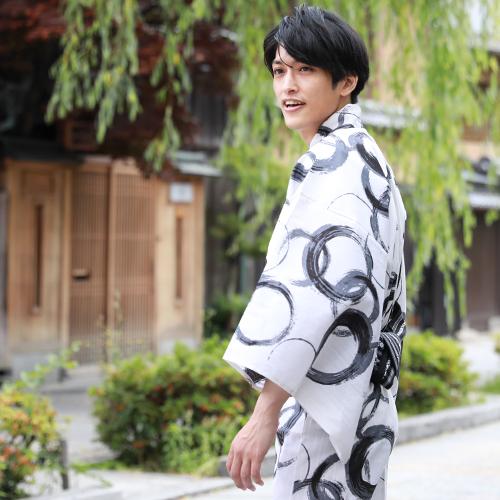 浴衣 メンズ セット 男物高級綿浴衣3点セット 白地に筆丸 父の日ギフト 財布 男性 男 レトロ 大人 高級綿浴衣 角帯 下駄 M L Ll 113 Mens 033 なでしこ 通販 Yahoo ショッピング