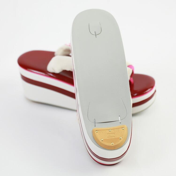 振袖 合皮製草履 3枚芯 「梅・桜刺繍 3枚芯草履」 鼻緒(オフホワイト) 草履台(赤・オフ) 厚底 草履 成人式 卒業式 三枚芯 ヒール 女性 痛くない 単品 振袖 合皮製草履 3枚芯 「梅・桜刺繍 3枚芯草履」 鼻緒(オフホワイト