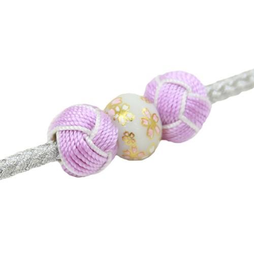 帯飾り 帯〆「桜柄ぷっくり玉飾り」浴衣 帯締め 帯紐 帯留め