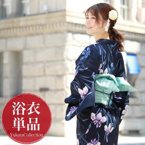 レディース浴衣　総絞り　紫陽花　紺地　綿　399-8 楽天市場】【単品】女性用浴衣 レディース 紺地に紫陽花 綿生地