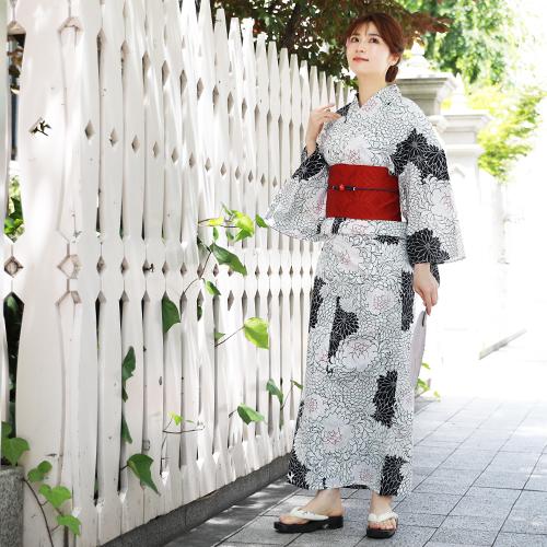 浴衣 レディース セット レトロ 高級変わり織り綿浴衣3点セット「黒