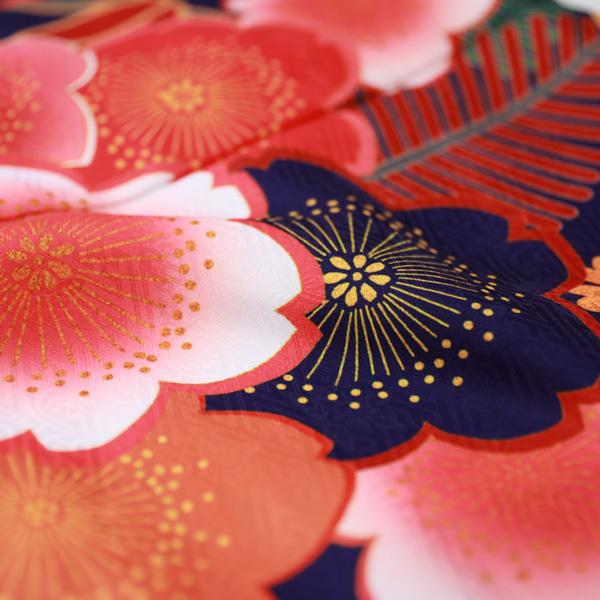 絵羽柄 振袖6点セット 販売 購入「紫地に波とレトロ桜」振袖 セット 高級 成人式 初詣 結婚式 古典柄 レトロ フォーマル 袋帯 長襦袢 帯締め 帯揚げ 重ね衿の画像